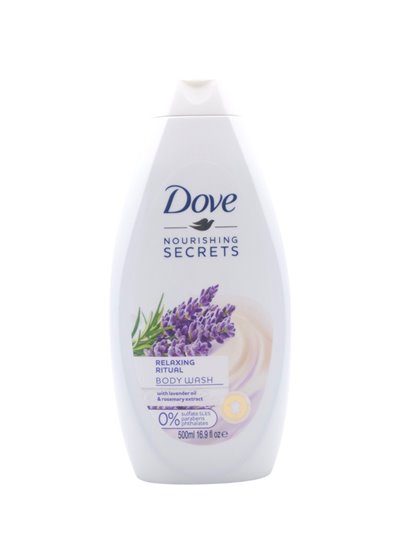 32464 - Dove Body Wash, Relaxing, Lavender Oil & Rosemary Extract & Rice Water - 500ml. (Case of 12) - Box:  - Loc: I3