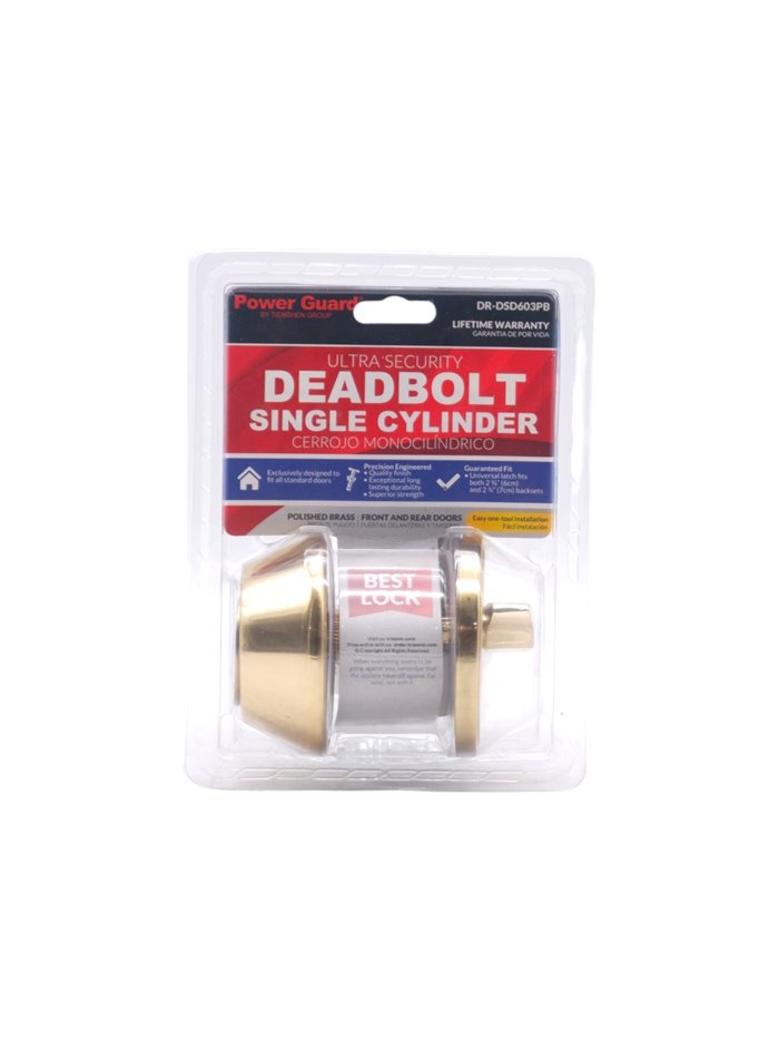 32486 - Trisonic. Brass Deadbolt ( DR-DSD603PB ) - Box:  - Loc: A1