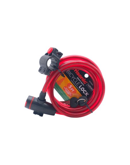 32490 - Trisonic. H.D Bicycle Cable Lock W Key. ( TS-F025 ) - Box:  - Loc: 31F