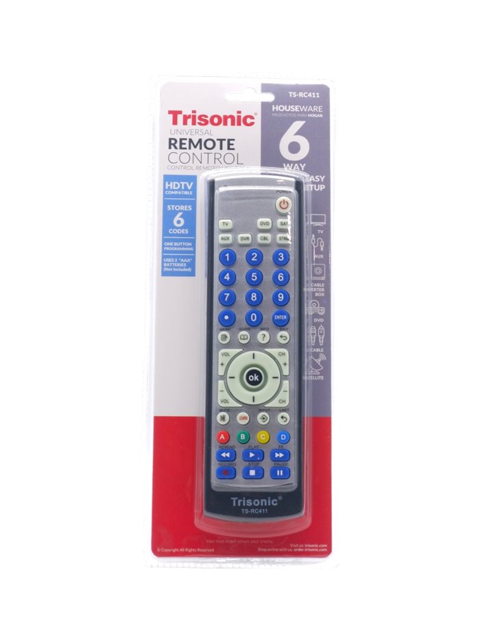 32497 - Trisonic 6 Way Universal  Remote ( TS-RC411 ) - Box:  - Loc: A1
