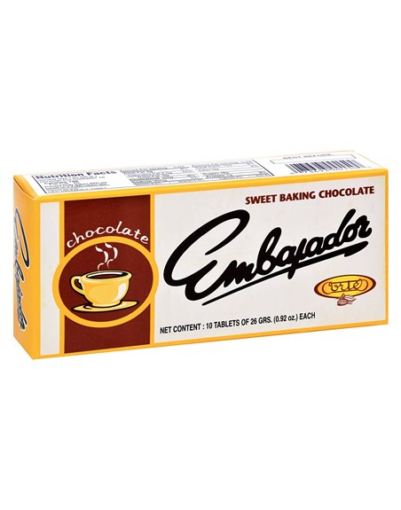 9995 - Embajador Chocolate - 26g (10 Bars) (Case of 72) - Box:  - Loc: C.J.2
