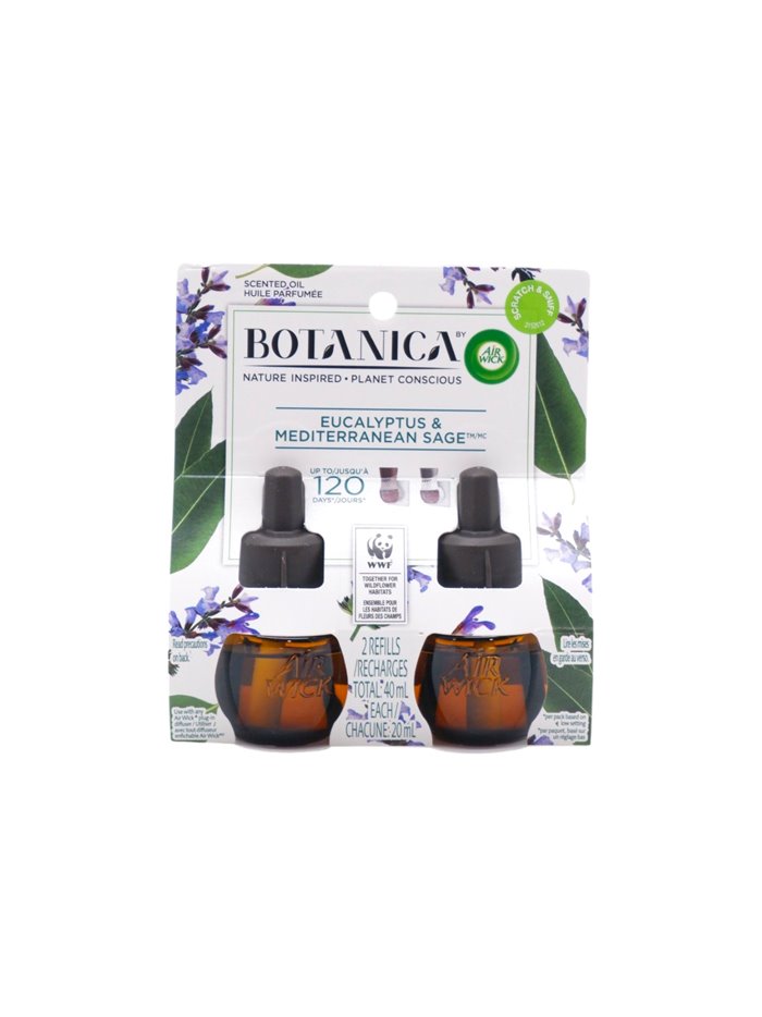 32801 - Air Wick Oil Refill, Botanica Eucalyptus & Mediterranean Sage - 2x40ml. (Case of 6) - Box:  - Loc: I4