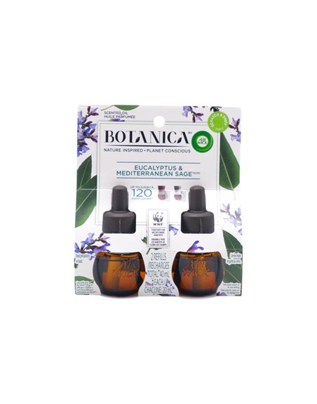 32801 - Air Wick Oil Refill, Botanica Eucalyptus & Mediterranean Sage - 2x40ml. (Case of 6) - Box:  - Loc: I4