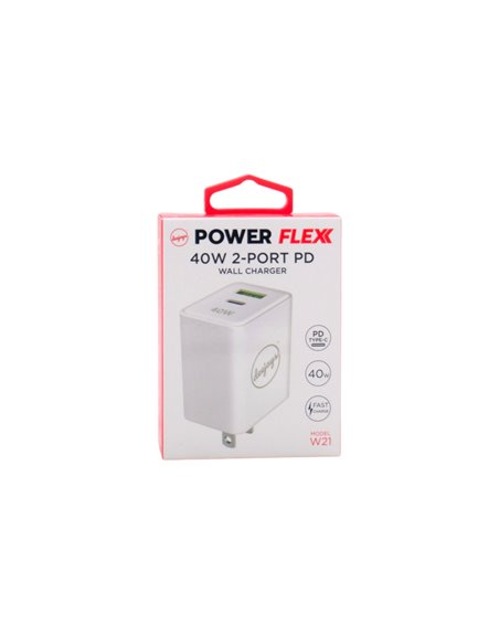 32815 - Power Flex 40 W 2 Port PD Wall Charger - Box:  - Loc: 