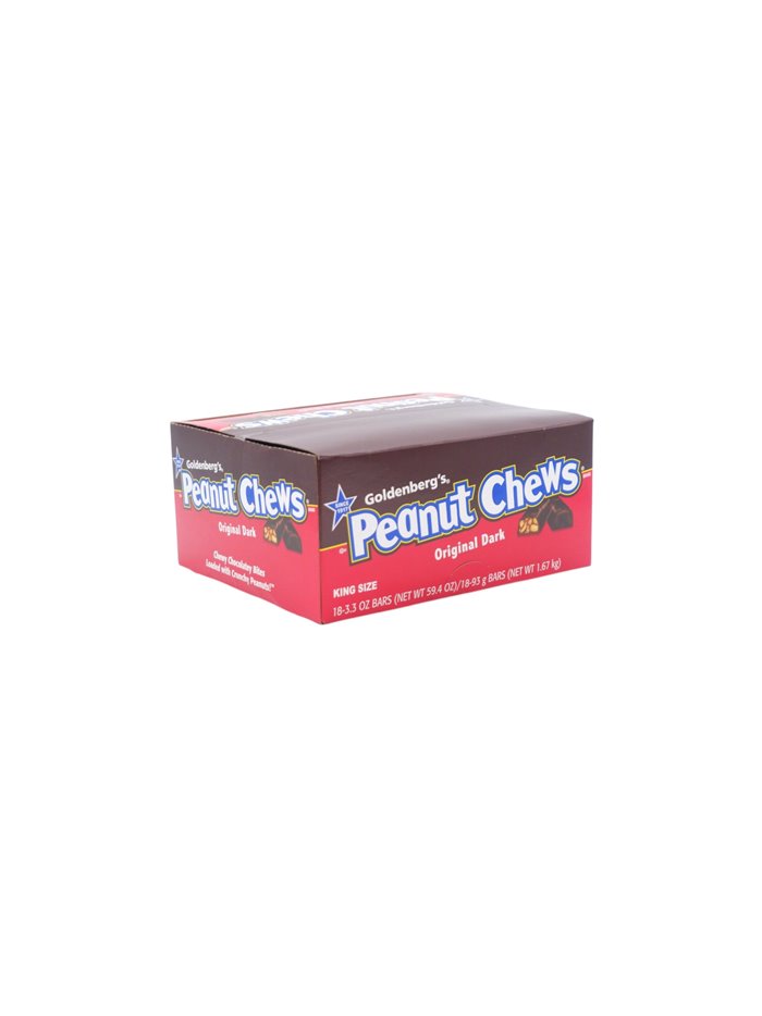 32857 - Peanut Chews Original King Size Dark. 3.3oz-18ct - Box:  - Loc: M6