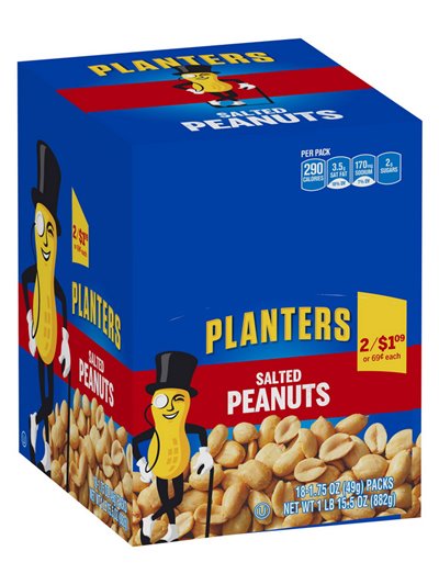 10114 - Planters Salted Peanuts, 1.75 oz. - 18ct - Box:  - Loc: M1