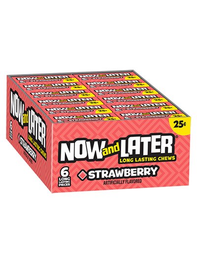10121 - Now & Later Strawberry 25¢ - 24/6pcs - Box:  - Loc: L10