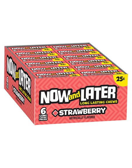 10121 - Now & Later Strawberry 25¢ - 24/6pcs - Box:  - Loc: L10