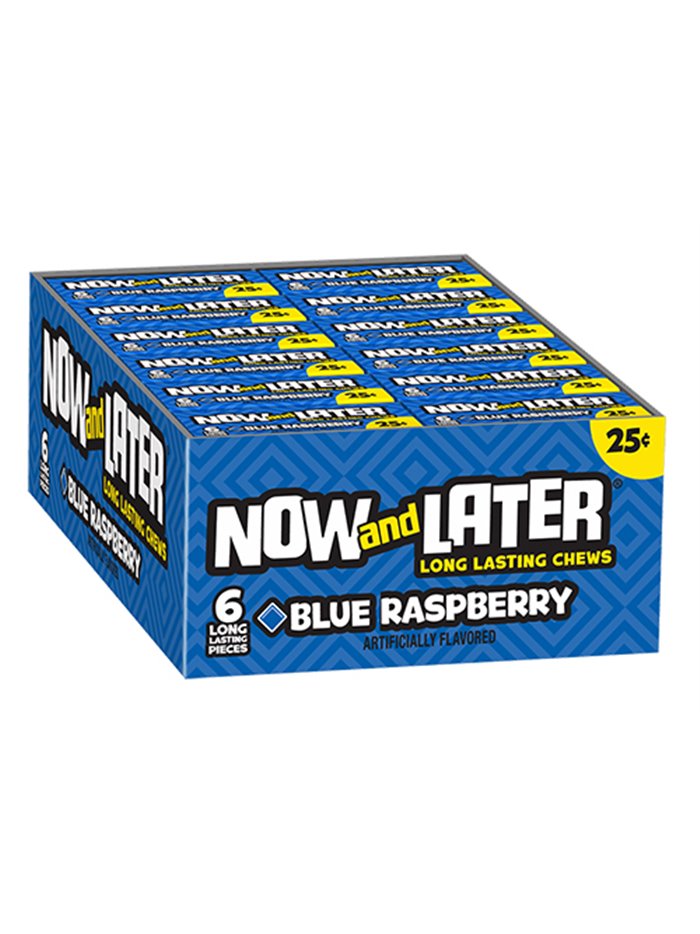 10123 - Now & Later Blue Raspberry 25¢ - 24/6pcs - Box:  - Loc: L10