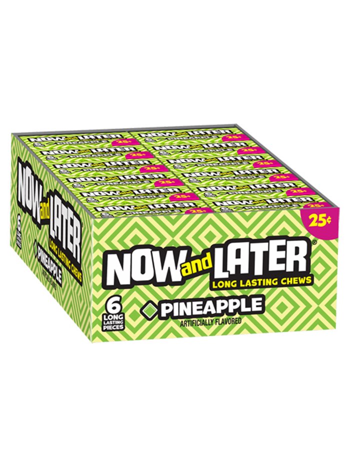 10125 - Now & Later Pineapple 25¢ - 24/6pcs - Box:  - Loc: L10