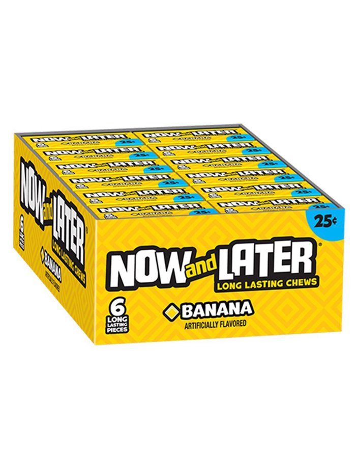 10156 - Now & Later Banana 25¢ - 24/6pcs - Box:  - Loc: L10