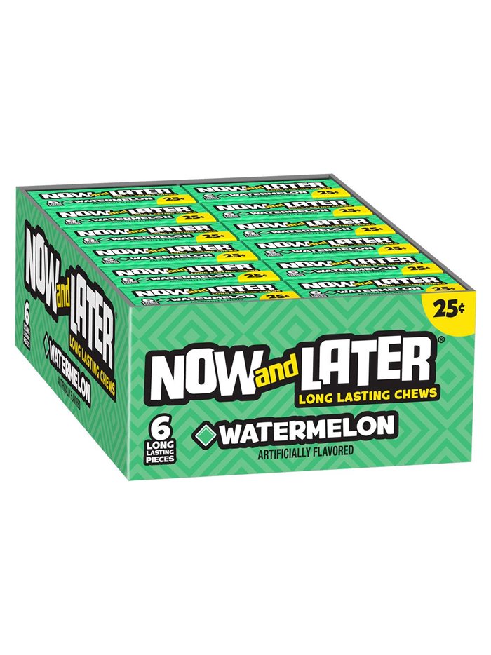 10157 - Now & Later Watermelon 25¢ - 24/6pcs - Box:  - Loc: L10