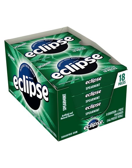 10166 - Eclipse Gum Spearmint - 8/18 Pcs - Box:  - Loc: N3