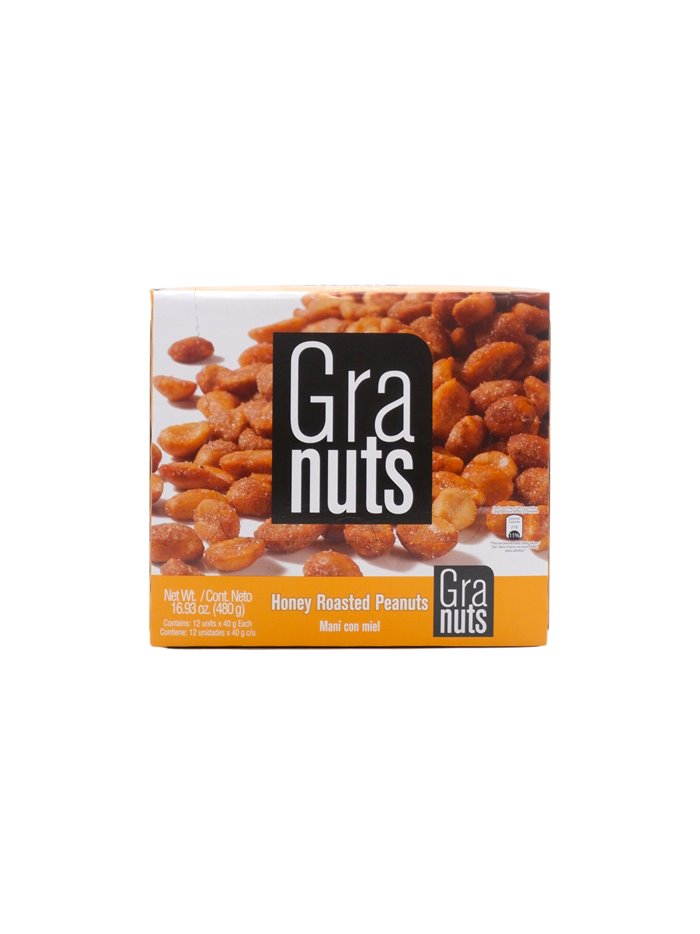 33020 - Granust. Roasted Peanuts - 12ct/1.41oz. (Case Of 48) - Box:  - Loc: Q1