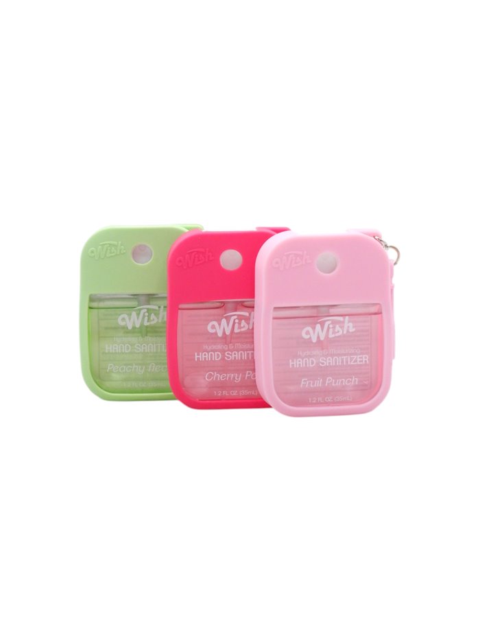 33165 - Wish Hand Sanitazer.  Assorted Flavor Silicone. 1.2oz. 60394 - Box:  - Loc: I1