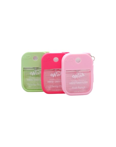 33165 - Wish Hand Sanitazer.  Assorted Flavor Silicone. 1.2oz. 60394 - Box:  - Loc: I1