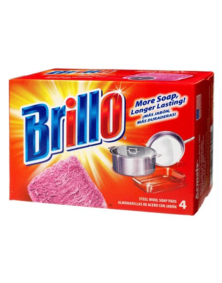 10337 - Brillo Soap Pads - 4 Pads (Case of 12) - Box:  - Loc: J8