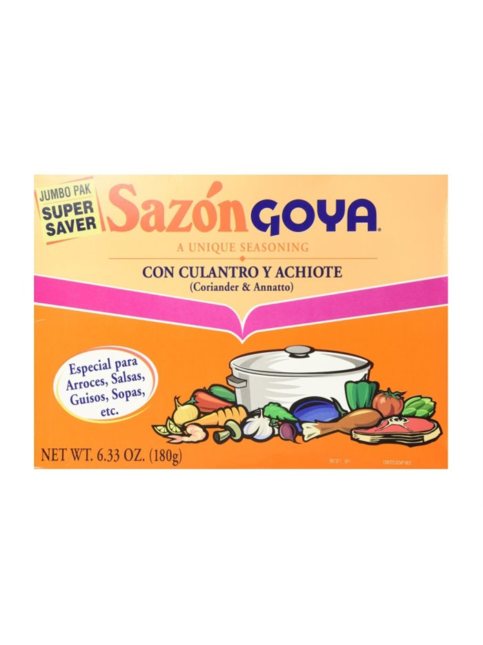 10346 - Goya Sazón Con Culantro Y Achiote Jumbo Pk - 6.33 oz. (36 Packets) - Box:  - Loc: G11