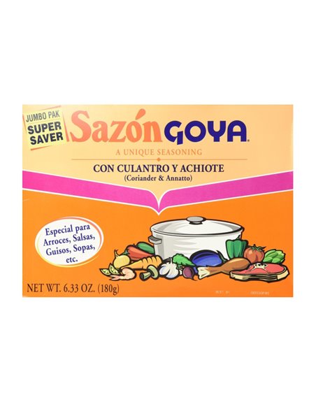 10346 - Goya Sazón Con Culantro Y Achiote Jumbo Pk - 6.33 oz. (36 Packets) - Box:  - Loc: G11
