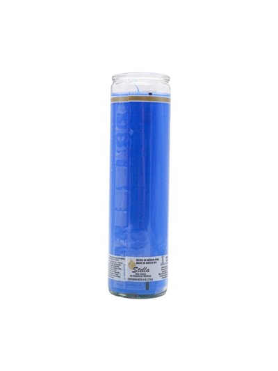 33243 - Brilux Glass Candle Blue - (Case of 12) - Box:  - Loc: A9