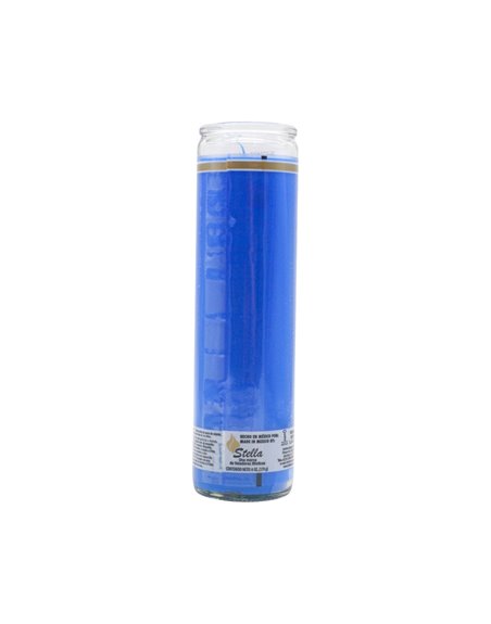 33243 - Brilux Glass Candle Blue - (Case of 12) - Box:  - Loc: A9