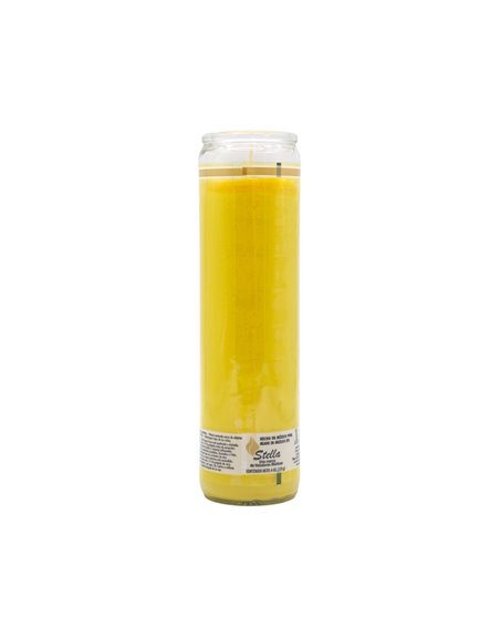 33244 - Brilux Glass Candle Yellow (Amarillo) - (Case of 12) - Box:  - Loc: A9