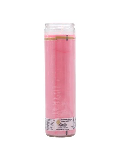 33247 - Brilux Glass Candle Pink (Rosado) - (Case of 12) - Box:  - Loc: A9
