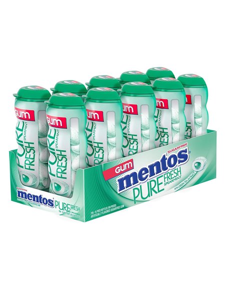 10414 - Mentos Gum Pure Fresh, Spearmint - 10/15pcs - Box:  - Loc: N2