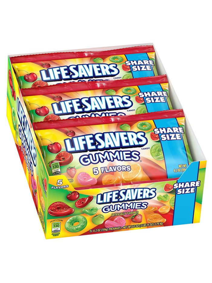 10421 - LifeSavers Gummies 5 Flavors Share Size - 15ct - Box:  - Loc: L11