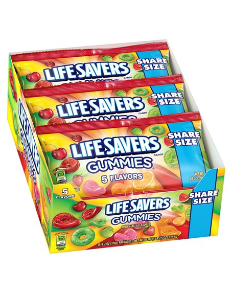 10421 - LifeSavers Gummies 5 Flavors Share Size - 15ct - Box:  - Loc: L11