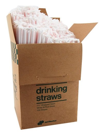 10512 - Plastic Drinking Straws 7.75" - 500ct calimetes. (Case of 24) - Box:  - Loc: P4