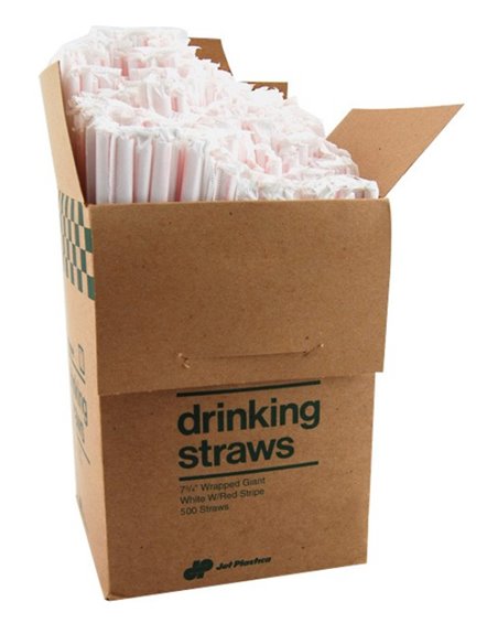10512 - Plastic Drinking Straws 7.75" - 500ct calimetes. (Case of 24) - Box:  - Loc: P4