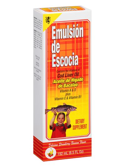 10555 - Emulsión De Escocia, Strawberry Banana - 6.5 fl. oz. (Case of 48) - Box:  - Loc: L1