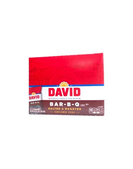 10595 - David Sunflower Seeds Tubes, BBQ - 12 Pack - Box:  - Loc: M11