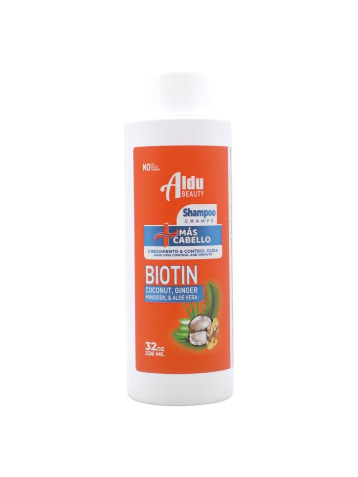 33472 - Aldu Biotin Shampoo (Ginger, Coconut, Aloe Vera, and Minoxidil) - 32 fl. oz. (Case of 12) - Box:  - Loc: I2