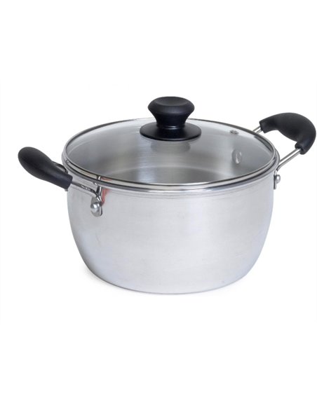 10626 - Imusa Aluminum Sauce Pot W/Glass Lid, 6 Qt. - Box:  - Loc: J10