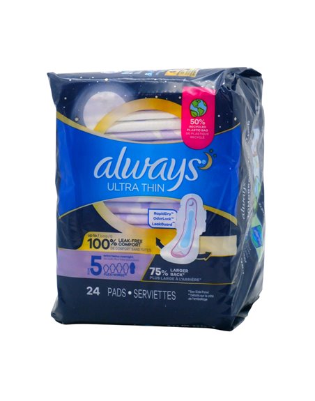 33536 - Always Ultra Thin Size 5 - 3 x 24's 75598 - Box:  - Loc: E3