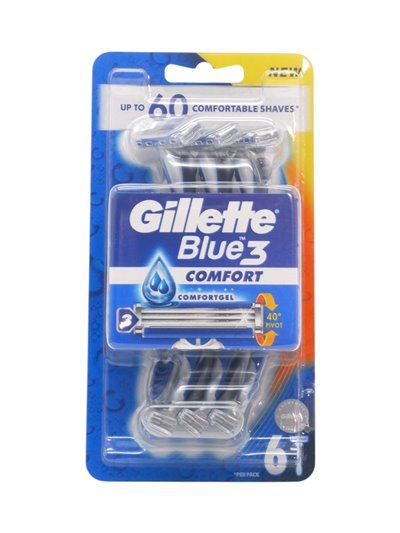 33550 - Gillette Blue3. Comfort  6ct - Box:  - Loc: L0