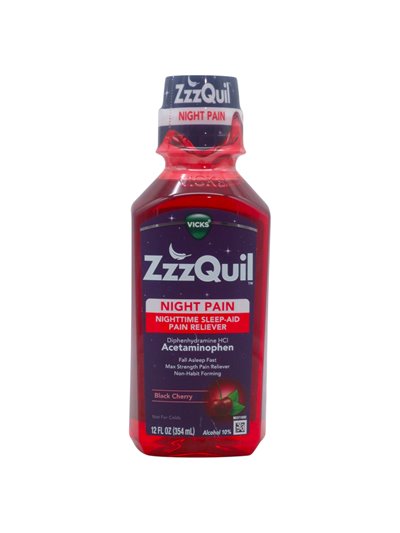 33557 - Vicks PainQuil. Pain Reliever PM. NightTime - 12oz. - Box:  - Loc: K4
