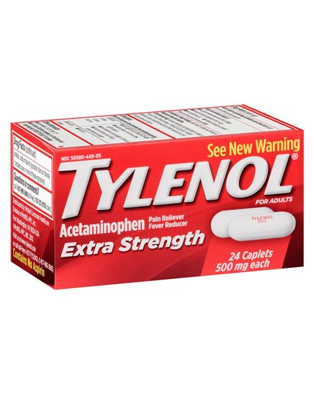 10737 - Tylenol Extra Strength 500mg - 24ct - Box:  - Loc: K2
