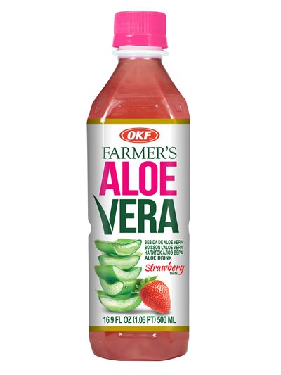 10855 - OKF Aloe Vera Drink, Strawberry - 500ml (Case of 20) - Box:  - Loc: F10