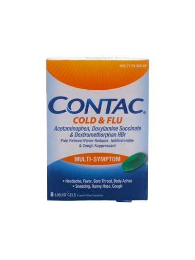 33690 - Contac Cold+Flu. Liquid Gels - 8ct - Box:  - Loc: K4