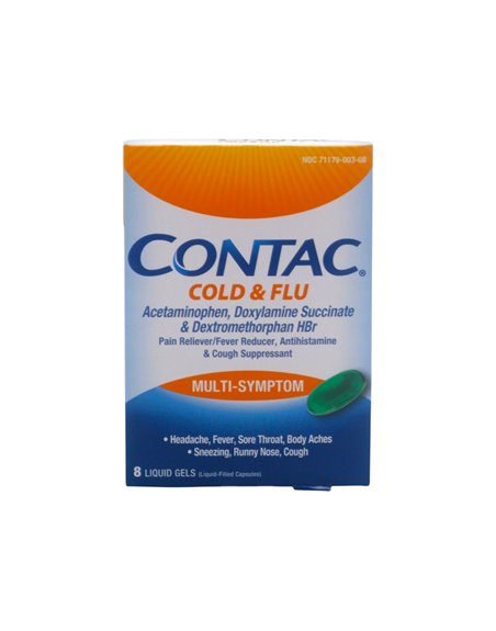 33690 - Contac Cold+Flu. Liquid Gels - 8ct - Box:  - Loc: K4