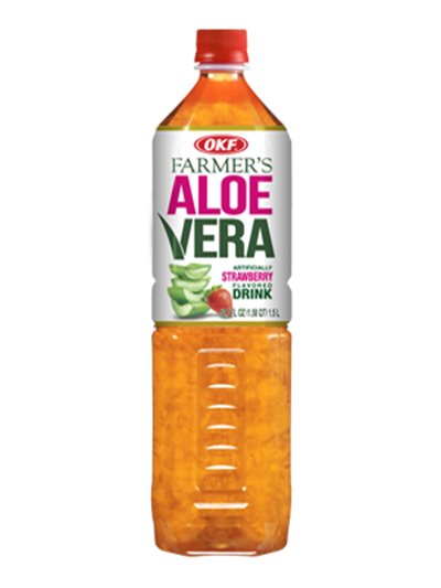 11172 - OKF Aloe Vera Drink, Strawberry - 1.5 Lt (Case of 12) - Box:  - Loc: F7