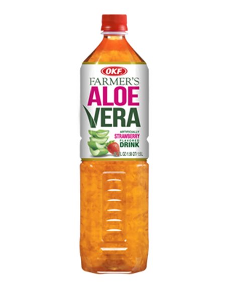 11172 - OKF Aloe Vera Drink, Strawberry - 1.5 Lt (Case of 12) - Box:  - Loc: F7