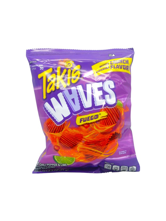 34082 - Barcel Takis Waves Fuego  2.5 oz - Box:  - Loc: P1