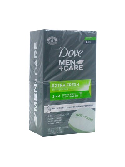 34148 - Dove Men + Care Soap Bar, Extra Fresh - 3.75 oz. (Pack of 6)/ (Case of 12) - Box:  - Loc: K7