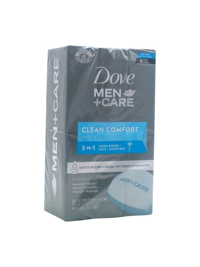 34149 - Dove Men + Care Soap Bar, Clean Comfort - 3.75 oz. (Pack of 6)/ (Case of 12) - Box:  - Loc: K7