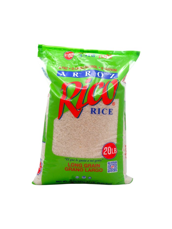 34226 - Rico. Long Grain Rice- 20 Lb. (Case of 3) - Box:  - Loc: R2