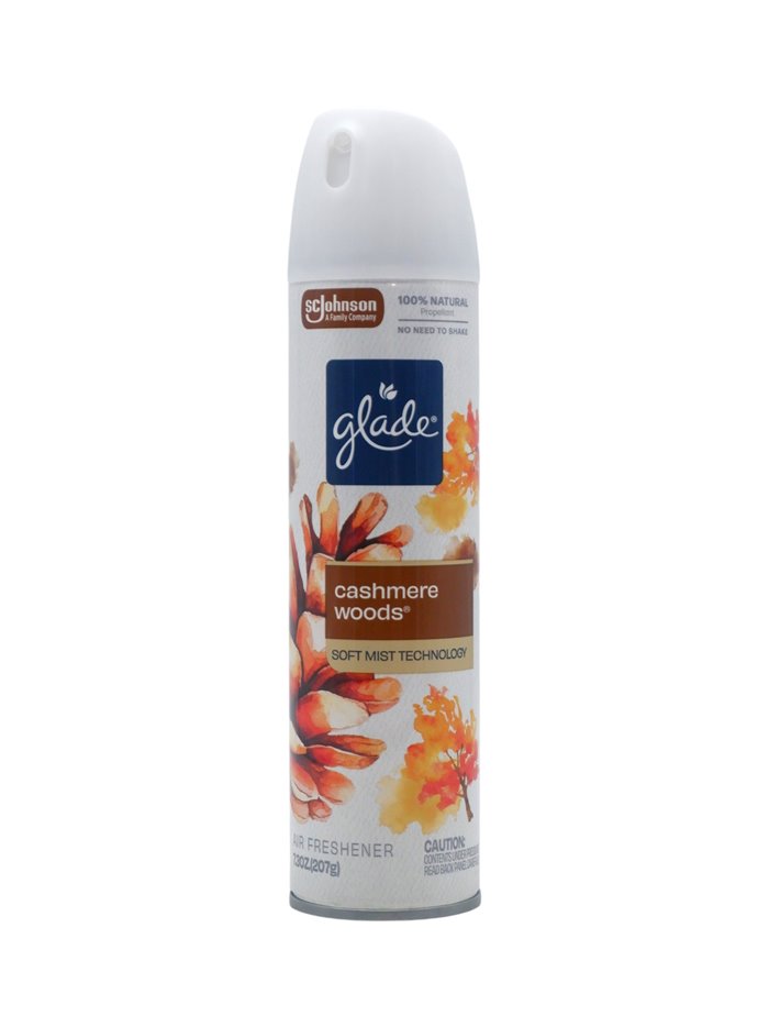 34307 - Glade Cashmere Woods Spray. - 7.3 oz. (Case of 6) - Box:  - Loc: I5